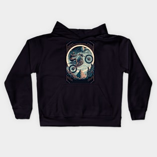 Dirt bike magical astronomical sphere blue sky Kids Hoodie